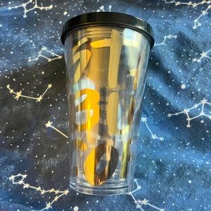 Cute Black & Gold Starbucks Tumbler